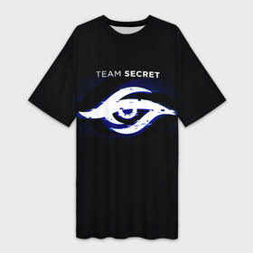Платье-футболка 3D с принтом Команда Team Secret в Петрозаводске,  |  | team secret | глаз | игры | киберспорт | логотип | надпись | название