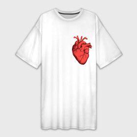 Платье-футболка 3D с принтом прозрачное сердце в Петрозаводске,  |  | Тематика изображения на принте: анатомия | в топе | в тренде | внутри тебя | сердце