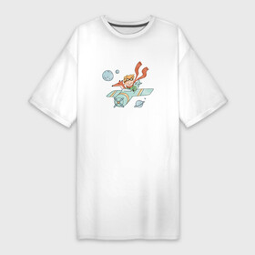 Платье-футболка хлопок с принтом Мечтатель летчик в Петрозаводске,  |  | лисенок | маленький принц | обратная сторона луны | роза | шарфик | шипы | экзюпери