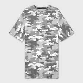 Платье-футболка 3D с принтом Серый Военный Камуфляж в Петрозаводске,  |  | camouflage | military | армия | боец | ввс | вдв | вмф | военный камуфляж | воин | война | гру | десантник | дшб | камуфляж | кгб | маскировка | масхалат | мвд | милитари | мчс | омон | охота | охрана | патриот | пво