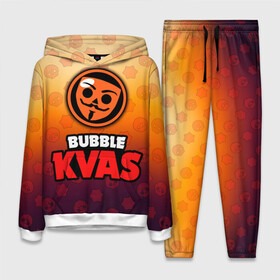 Женский костюм 3D (с толстовкой) с принтом Бабл Квас Bubble Kvas, логотип в Петрозаводске,  |  | bubble cvas | bubble kvas | bubble квас | meme | баббл квас | бабл квас | бабле квас | мемы