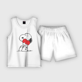 Детская пижама с шортами хлопок с принтом Моё сердечко в Петрозаводске,  |  | друг | любовь | обнимашки | сердечко | щенок