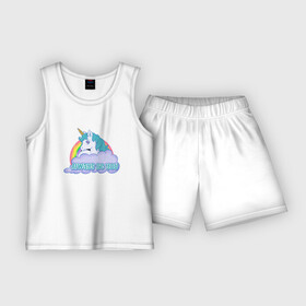 Детская пижама с шортами хлопок с принтом unicornis супер 001 в Петрозаводске,  |  | rainbow | unicornis | единорог | лошадка | любовь | облака | пони | радуга