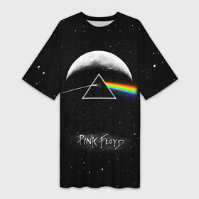 Платье-футболка 3D с принтом PINK FLOYD LOGO  ПИНК ФЛОЙД ЗВЕЗДЫ в Петрозаводске,  |  | pink floyd | артрок | группа | звезды | музыка | небо | пинк флойд | прогрессивный рок | протопрог | психоделический рок | рок | рок группа | спейсрок | эйсидрок | экспериментальный рок