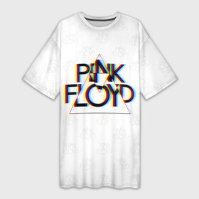 Платье-футболка 3D с принтом PINK FLOYD LOGO  ПИНК ФЛОЙД ГЛИТЧ в Петрозаводске,  |  | pink floyd | артрок | глитч | группа | музыка | пинк флойд | прогрессивный рок | протопрог | психоделический рок | рок | рок группа | спейсрок | эйсидрок | экспериментальный рок