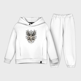 Детский костюм хлопок Oversize с принтом The last king в Петрозаводске,  |  | emblem | hype | jaw | ornament | skul | sword | tape | teeth | wings | лента