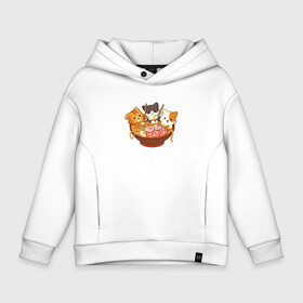 Детское худи Oversize хлопок с принтом Kawaii Cat Ramen в Петрозаводске, френч-терри — 70% хлопок, 30% полиэстер. Мягкий теплый начес внутри —100% хлопок | боковые карманы, эластичные манжеты и нижняя кромка, капюшон на магнитной кнопке | Тематика изображения на принте: anime | cute | japanese | noodles | аниме | еда | китай | кот | котейка | котенок | котик | котэ | кошка | лапша | милый | рамен | японий