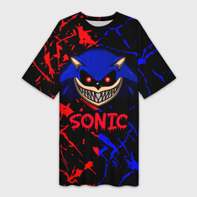 Платье-футболка 3D с принтом SONIC EXE  DARK SONIC в Петрозаводске,  |  | dark sonic | horror | sonic | sonic exe | sonic.exe | дарк соник | злой ежик | соник | соник exe | соник еж | соник екзе | соник ексе | соник экзе | хоррор