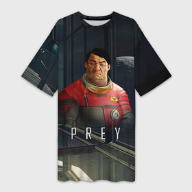 Платье-футболка 3D с принтом Prey Инженер в Петрозаводске,  |  | horror | prey | space | космический корабль | космос | прей | прэй | страшная игра | ужастик | шутер
