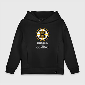 Детское худи Oversize хлопок с принтом Boston are coming, Бостон Брюинз, Boston Bruins в Петрозаводске, френч-терри — 70% хлопок, 30% полиэстер. Мягкий теплый начес внутри —100% хлопок | боковые карманы, эластичные манжеты и нижняя кромка, капюшон на магнитной кнопке | Тематика изображения на принте: boston | boston bruins | bruins | hockey | nhl | usa | бостон | бостон брюинз | нхл | спорт | сша | хоккей | шайба