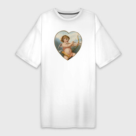 Платье-футболка хлопок с принтом Купидон  День влюбленных в Петрозаводске,  |  | 14 февраля | iloveyou | love | влюбленным | день влюбленных | люблю | люблютебя | любовь | милая | милота | милый | нежность | признанеивлюбвю | признание | сердечко | сердце