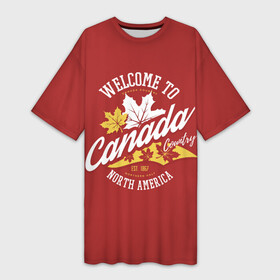 Платье-футболка 3D с принтом Канада (Canada) в Петрозаводске,  |  | calgary | canada | cold | hockey | maple leaf | montreal | north america | ottawa | toronto | vancouver | winter | ванкувер | зима | калгари | канада | кленовый лист | монреаль | оттава | северная америка | страна | торонто | хоккей | холод