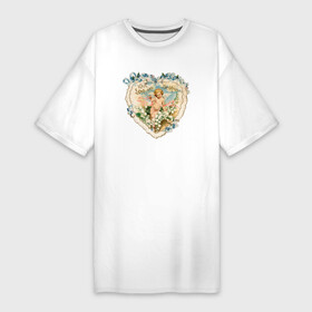 Платье-футболка хлопок с принтом Ангел в сердце в Петрозаводске,  |  | 14 февраля | iloveyou | love | влюбленным | день влюбленных | люблю | люблютебя | любовь | милая | милота | милый | нежность | признанеивлюбвю | признание | сердечко | сердце