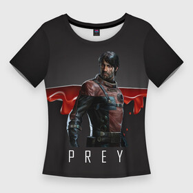 Женская футболка 3D Slim с принтом Prey разрезанный пополам в Петрозаводске,  |  | horror | prey | space | космический корабль | космос | прей | прэй | страшная игра | ужастик | шутер