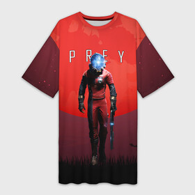 Платье-футболка 3D с принтом Prey красная планета в Петрозаводске,  |  | horror | prey | space | космический корабль | космос | прей | прэй | страшная игра | ужастик | шутер