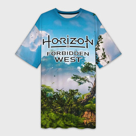 Платье-футболка 3D с принтом Horizon Forbidden West  Хоризон Запретный Запад в Петрозаводске,  |  | horizon | horizon forbidden west | horizon запретный запад | горизонт forbidden west | горизонт запретный запад | горизонт форбидден вест | хоризон | хоризон форбидден вест