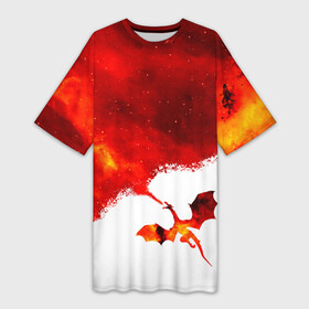 Платье-футболка 3D с принтом ДЫХАНИЕ ЗВЕЗДНОГО ДРАКОНА  DRAGON FIRE в Петрозаводске,  |  | dragon | fantasy | fire | sky | space | stars | universe | вселенная | дракон | звезды | космос | красный | небо | огонь | фэнтези