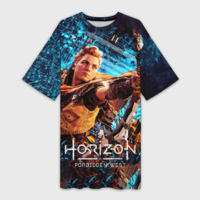 Платье-футболка 3D с принтом Horizon Forbidden West  Элой арт в Петрозаводске,  |  | action | aloy | forbidden | game | horizon | machines | rpg | west | горизонт | запад | запретный | игра | машины | постапокалипсис | природа | рпг | хорайзон | экшн | элой