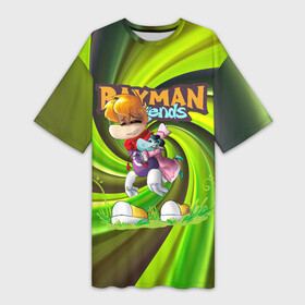 Платье-футболка 3D с принтом Уставший Rayman Legends в Петрозаводске,  |  | legends | rayman | rayman legends | глобокс | рейман | рэйман | рэймэн