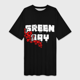 Платье-футболка 3D с принтом Green day Цветы в Петрозаводске,  |  | american idiot | green day | heavy metal | metal | rock | альтернатива | грин дэй | группа | метал | музыка | рок | трэш метал | хеви метал | цветы