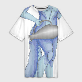 Платье-футболка 3D с принтом Водолей, лиса фурри в Петрозаводске,  |  | водолей | гороскоп | зодиак | лиса | фурри | фэнтази