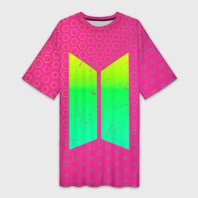 Платье-футболка 3D с принтом БТС  Графика в Петрозаводске,  |  | band | boyband | bts | k pop | kpop | logo | music | бойбенд | бойбэнд | бтс | группа | к поп | кпоп | лого | логотип | музыка | символ | символы | соты