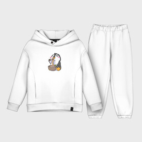 Детский костюм хлопок Oversize с принтом Pinguin Ramen в Петрозаводске,  |  | anime | bowl | kawaii | аниме | вкусный | еда | китайский | корейский | лапша | милый | мимими | пингвин | рамен | японский