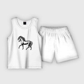 Детская пижама с шортами хлопок с принтом Мустанг  Лошадь в Петрозаводске,  |  | horse | жеребенок | жеребец | кабыла | кобыла | кобылица | конь | лошадка | лошадь | лошатка | мустанг | парнокопытное | рысак | скакун