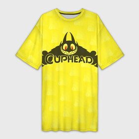 Платье-футболка 3D с принтом Cuphead showThe DevilШоу чашечка в Петрозаводске,  |  | cuphead | show | the devil | дьявол | чашечка | шоу