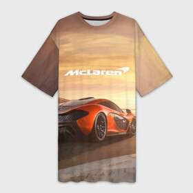 Платье-футболка 3D с принтом McLaren  легендарная гоночная команда в Петрозаводске,  |  | car | mclaren | motorsport | power | racing | team | автомобиль | автоспорт | гонка | мощь