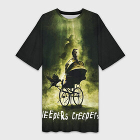 Платье-футболка 3D с принтом Poster Jeepers Creepers в Петрозаводске,  |  | creepers | jeepers | jeepers creepers | jeepers creepers reborn | reborn | возрожденный | джиперс криперс | джипперс | джипперс криперс возрожденный | криперс | ужастики | ужасы | фильм | хоррор