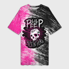 Платье-футболка 3D с принтом Lil Peep Grunge Эмо Лил Пип в Петрозаводске,  |  | crybaby | girl | grunge | lil | music | peep | retro | rip | rock | skull | tatoo | аниме | гранж | лил | музыка | надпись | пип | плакса | полосы | реп | розовый | рэп | тату | цыпленок | череп | эмо