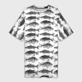 Платье-футболка 3D с принтом рыба карась в Петрозаводске,  |  | ocean | sea | sea animal | графика | лосось | море | морские мотивы | морской принт | морской фон | океан | паттерн | рисунок рыбы | рыба | рыбалка | текстуры | форель