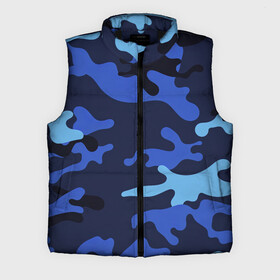 Мужской жилет утепленный 3D с принтом Камуфляж Blue Camo в Петрозаводске,  |  | blue | camo | камуфляж | синий | хайп | шмот