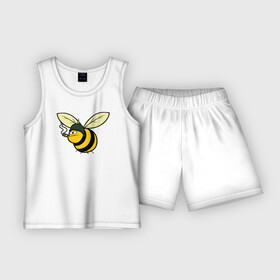 Детская пижама с шортами хлопок с принтом Пчелка в каске с сигарой в Петрозаводске,  |  | bee | каска | пчела | пчелка