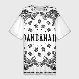Платье-футболка 3D с принтом BANDANA 2 (Бандана 2) Кизару Биг Бейби Тейп Белый в Петрозаводске,  |  | 2 | bandana | benzo | big baby | gang | grunge | hiphop | kizaru | music | rap | tape | trash | альбом | бандана | бандана 2 | бензо | биг бейби | генг | гранж | знак | кизару | музыка | надпись | реп | рэп | символ | тейп | треш | хипхоп