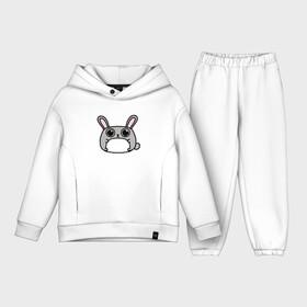 Детский костюм хлопок Oversize с принтом Кролик Пушок в Петрозаводске,  |  | animal | beast | bunny | bunny fluff | fluff | gray | gray hare | gray rabbit | hare | rabbit | rabbits | белый | животинка | животное | зайчик | зайчик пушок | заяц | заяц пушок | зверек | зверь | кролик | кролик пушок | кролики | пушок | серый