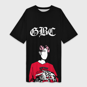 Платье-футболка 3D с принтом Lil Peep GBC Лил Пип Надпись в Петрозаводске,  |  | boi | crybaby | gbc | girl | goth | grunge | lil | music | peep | retro | rip | rock | tatoo | аниме | гранж | лил | музыка | надпись | пип | плакса | полосы | реп | розовый | рэп | тату | цыпленок | эмо