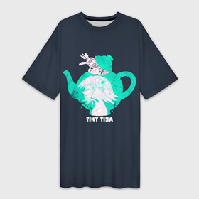 Платье-футболка 3D с принтом Тина в чайнике  Tiny Tina s в Петрозаводске,  |  | Тематика изображения на принте: borderlands | bunny | dragon | girl | green | keep | mask | on | rocket | tina | tinas | tiny | wonderlands | в | девочка | дракона | зеленый | кролик | маленькая | маска | подземелье | ракета | тина | чайник | чайнике
