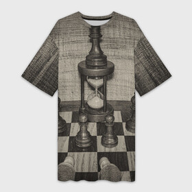 Платье-футболка 3D с принтом Старинные шахматы в Петрозаводске,  |  | игра | игры | короли | король | пешка | пешки | ретро | спорт | старинные | старинный | шахматные | шахматный | шахматы