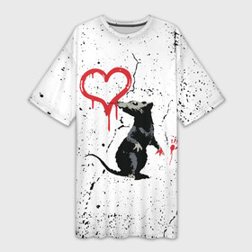 Платье-футболка 3D с принтом BANKSY  БЭНКСИ крыса в Петрозаводске,  |  | banksy | арт | бенкси | бэнкси | граффити | картина | краска | крыса | мышка | мышь | роберт | робин бэнкс | робин ганнингхем | сердечко | сердце | стрит арт | творчество | художник