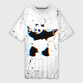 Платье-футболка 3D с принтом Banksy Panda with guns Бэнкси в Петрозаводске,  |  | banksy | panda | арт | бенкси | бэнкси | граффити | картина | панда | роберт | робин бэнкс | робин ганнингхем | стрит арт | творчество | художник