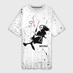 Платье-футболка 3D с принтом BANKSY  БЭНКСИ девочка качается на качелях в Петрозаводске,  |  | banksy | арт | бенкси | бэнкси | граффити | девочка | девушка | картина | качели | на качелях | роберт | робин бэнкс | робин ганнингхем | стрит арт | творчество | художник