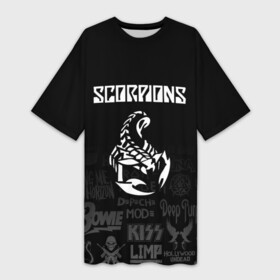 Платье-футболка 3D с принтом Scorpions логотипы рок групп в Петрозаводске,  |  | Тематика изображения на принте: scorpions | группа | клаус майне | маттиас ябс | микки ди | павел мончивода | рудольф шенкер | скорпион | скорпионс | хард | хардрок