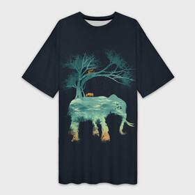 Платье-футболка 3D с принтом Душа природы  Африка в Петрозаводске,  |  | арт | африка | дерево | деревья | жираф | закат | ночь | попугай | природа | птица | птицы | рисунок | слон