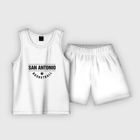 Детская пижама с шортами хлопок с принтом San Antonio Basketball в Петрозаводске,  |  | basketball | game | nba | san antonio | sport | spurs | баскетбол | баскетболист | игра | мяч | нба | сан антонио | сперс | спорт | спортсмен