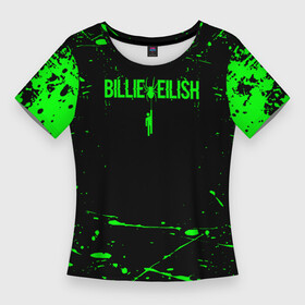 Женская футболка 3D Slim с принтом билли айлиш  billie eilish. в Петрозаводске,  |  | be | billie | billie eilish | blohsh | ghoul | билли | билли айлиш