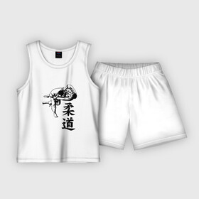 Детская пижама с шортами хлопок с принтом JUDO  БРОСОК в Петрозаводске,  |  | judo | брасок | бросок | гибкий путь | дзю до | дзюдо | единоборство | мягкий путь | спорт | спортивное единоборство | япония | японское боевое искусство