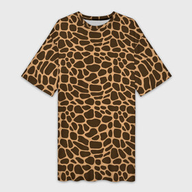 Платье-футболка 3D с принтом Пятна Шкуры Жирафа в Петрозаводске,  |  | animals | giraffe | safari | zoo | африка | дикая природа | животные | жираф | звери | зоопарк | кожа жирафа | мода | мозаика | пятна | саванна | сафари