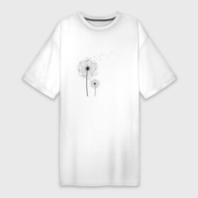 Платье-футболка хлопок с принтом blowball в Петрозаводске,  |  | весна | одуванчик | пушистый цветок | семена одуванчика | цветы
